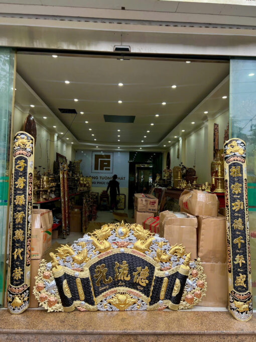 Bộ Cuốn Thư Câu Đối Khảm Tam Khí