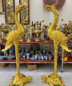 đôi linh hạc dát vàng 24k