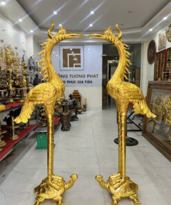 đôi linh hạc dát vàng 24k
